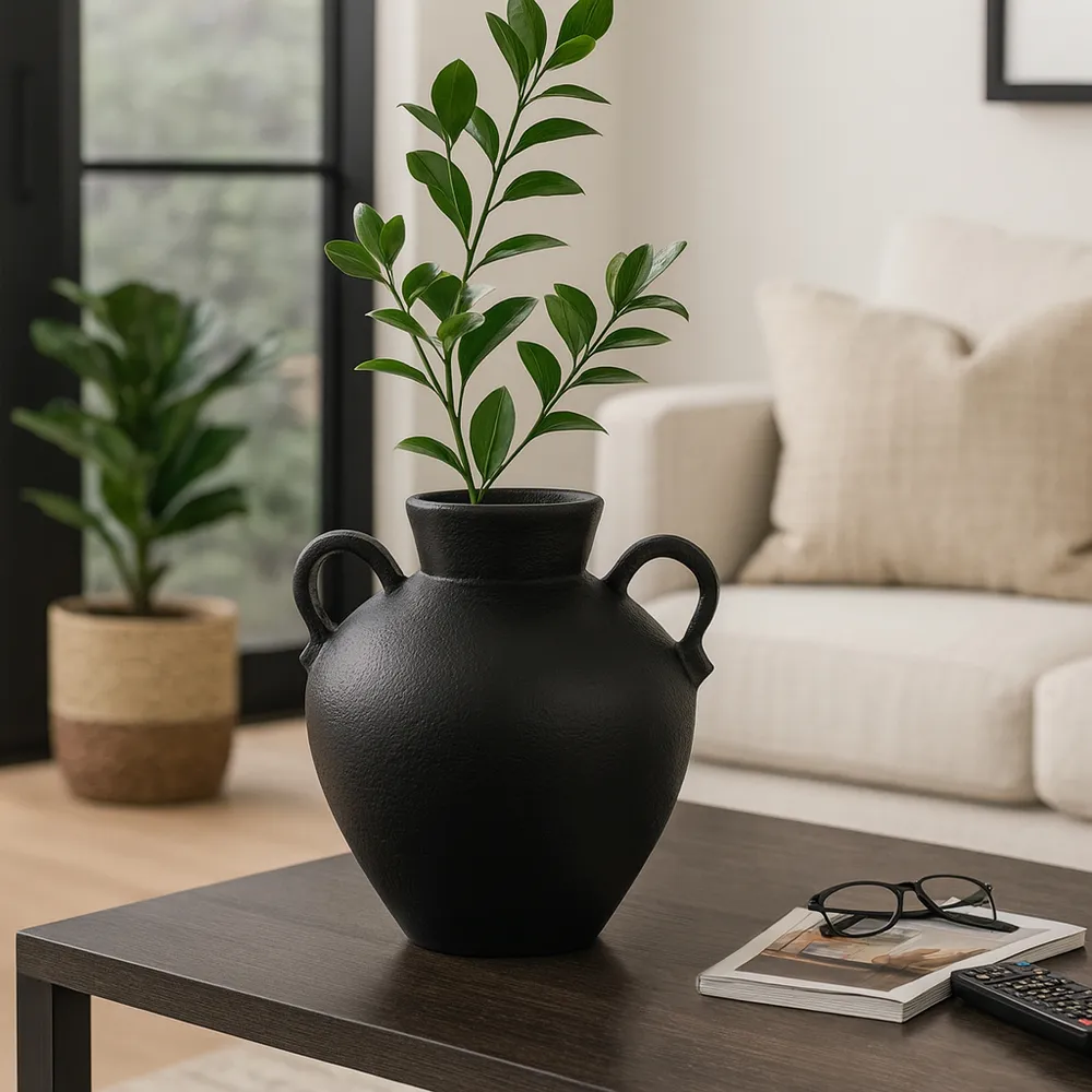 BURTONHOLM BLACK VASE 16 (IN)