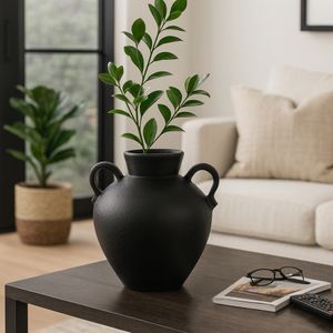 BURTONHOLM BLACK VASE 16 (IN) 11