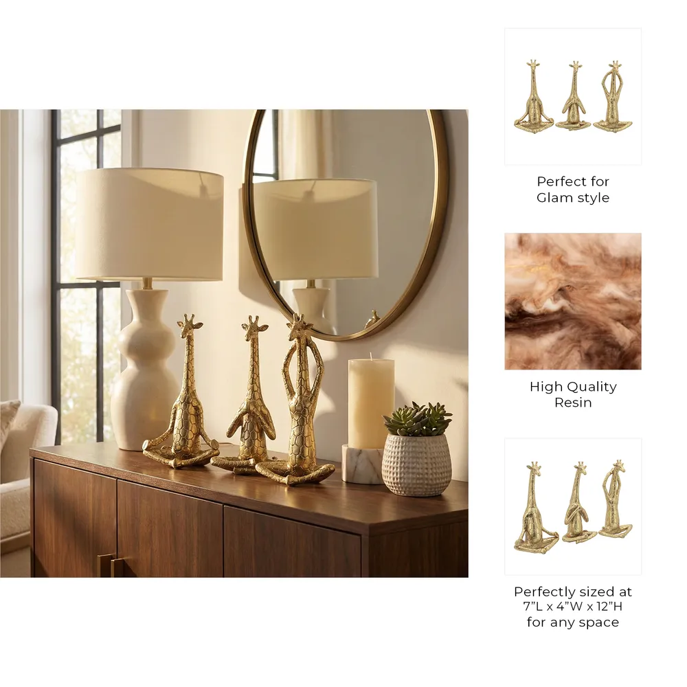 DRAPERWOOD SET OF 3 GOLD DECOR 12 (IN)