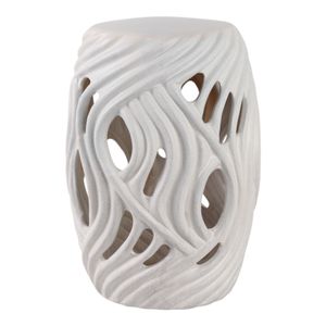 CHLOEMOOR WHITE GARDEN STOOL 19 (IN) 3