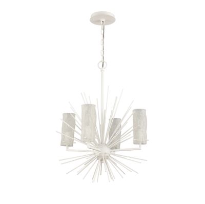 Sea Urchin 20″ Wide 4-Light Chandelier - White Coral