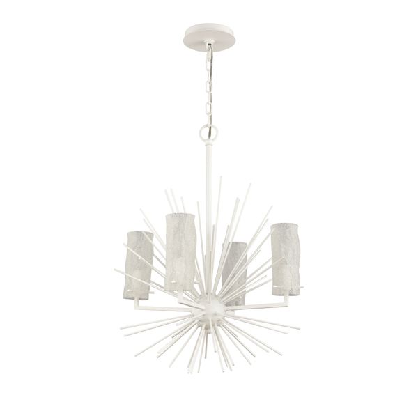 Sea Urchin 20'' Wide 4-Light Chandelier - White Coral
