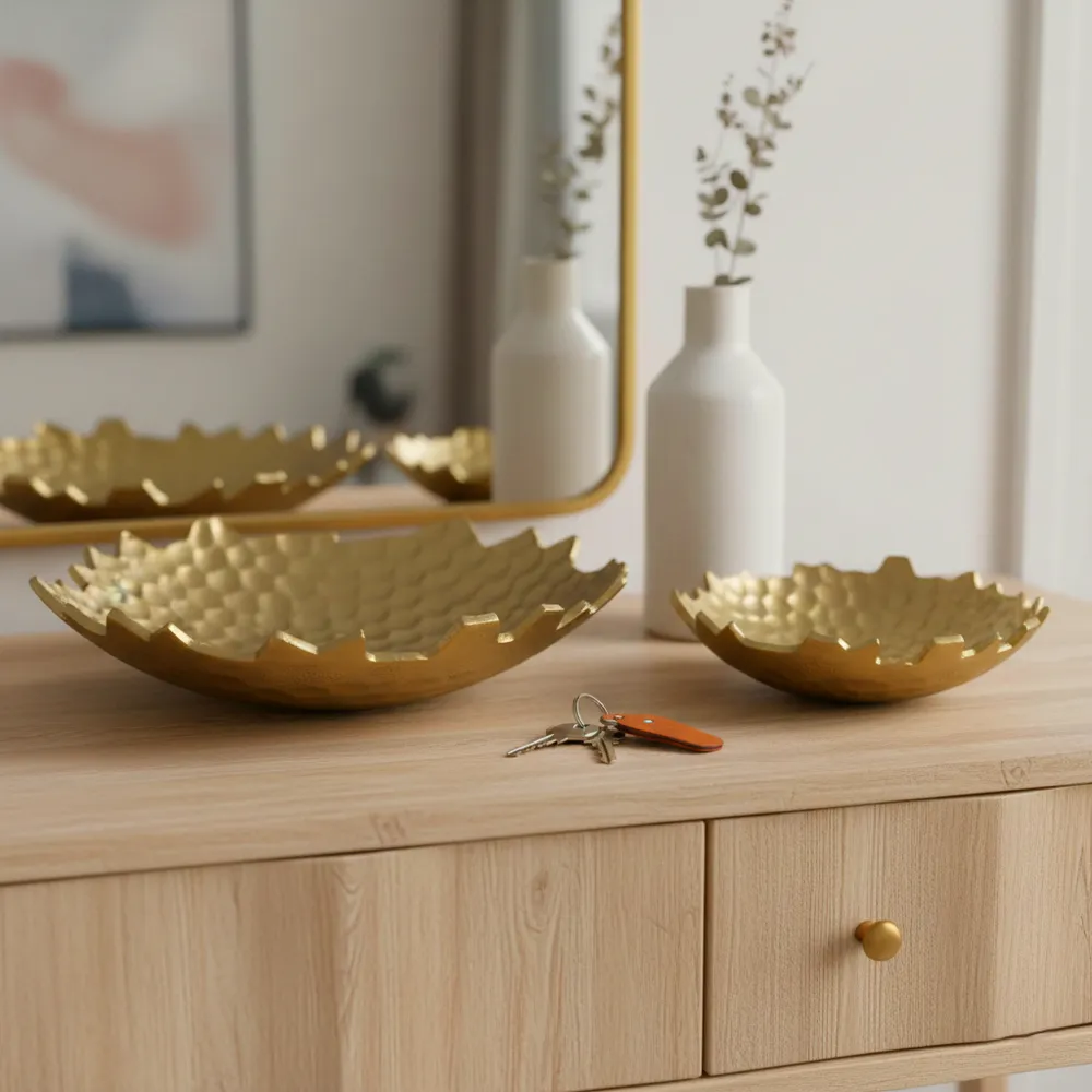 HUTTONGROVE SET OF 2 GOLD BOWLS 4 (IN)