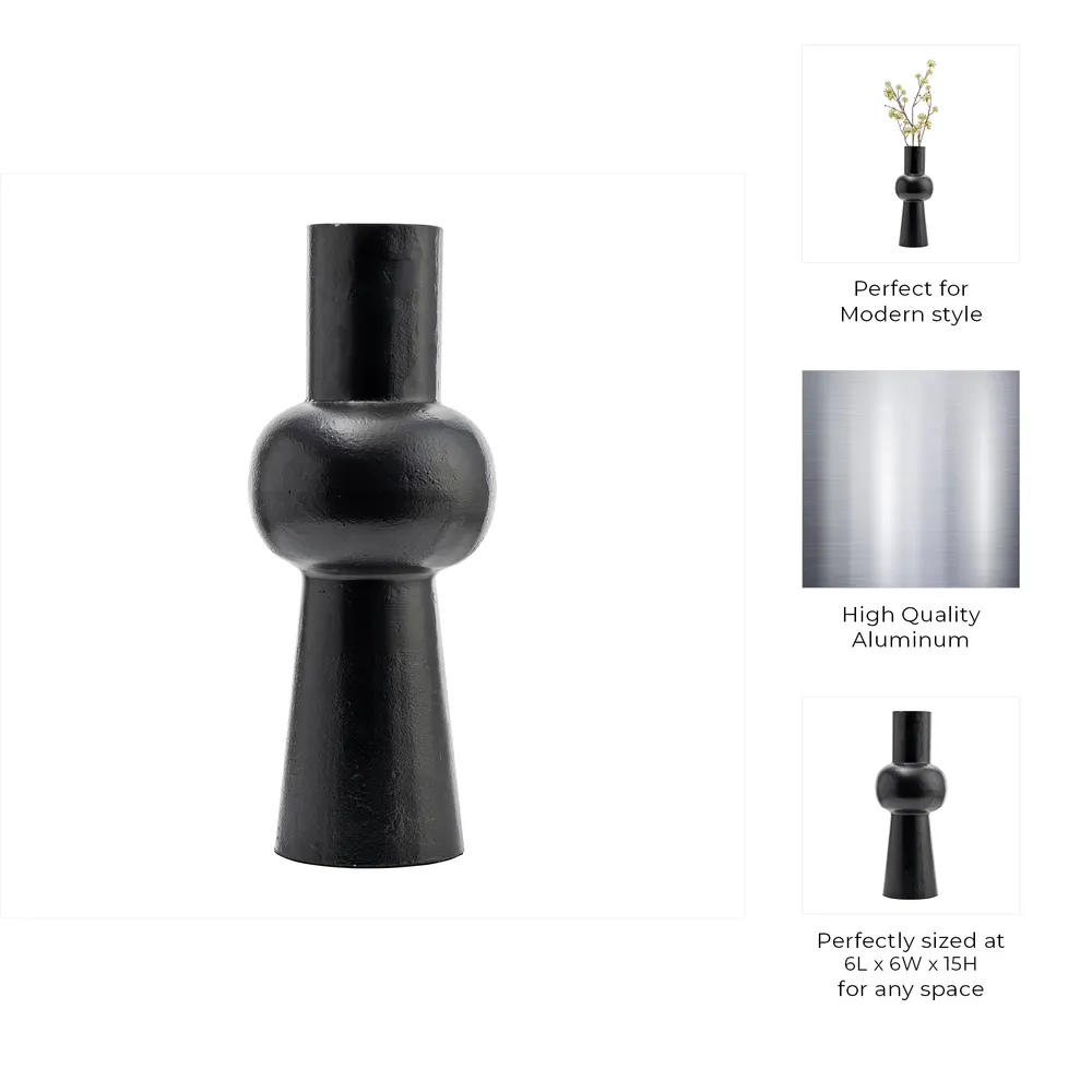 HATTONDALE BLACK VASE 15 (IN)