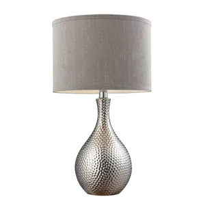 Hammered Chrome 21.5″ High 1-Light Table Lamp - Chrome 1