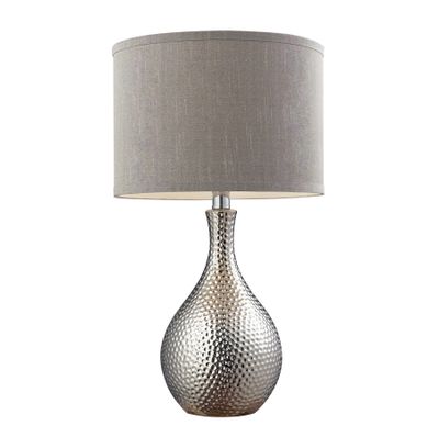 Hammered Chrome 21.5″ High 1-Light Table Lamp - Chrome