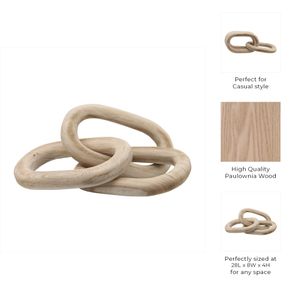 28" 3 WOODEN LINKS, NATURAL 9
