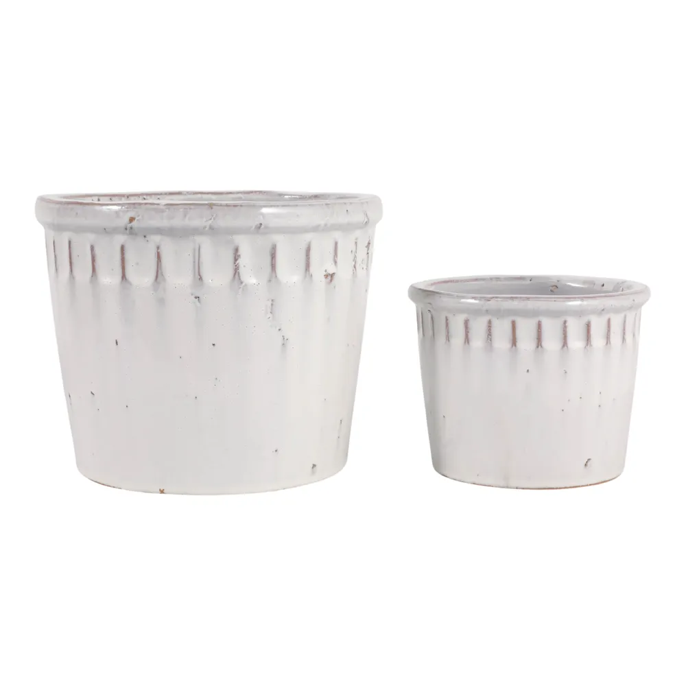 KENDALLWICK SET OF 2 WHITE PLANTER 8 (IN)