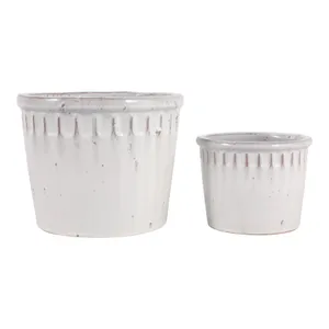 KENDALLWICK SET OF 2 WHITE PLANTER 8 (IN) 1