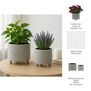 BRADY SET OF 2 SILVER PLANTER 6 (IN) 10