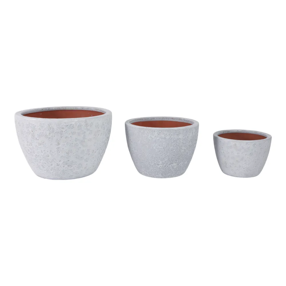 BYRONHAM SET OF 3 WHITE PLANTER 10 (IN)