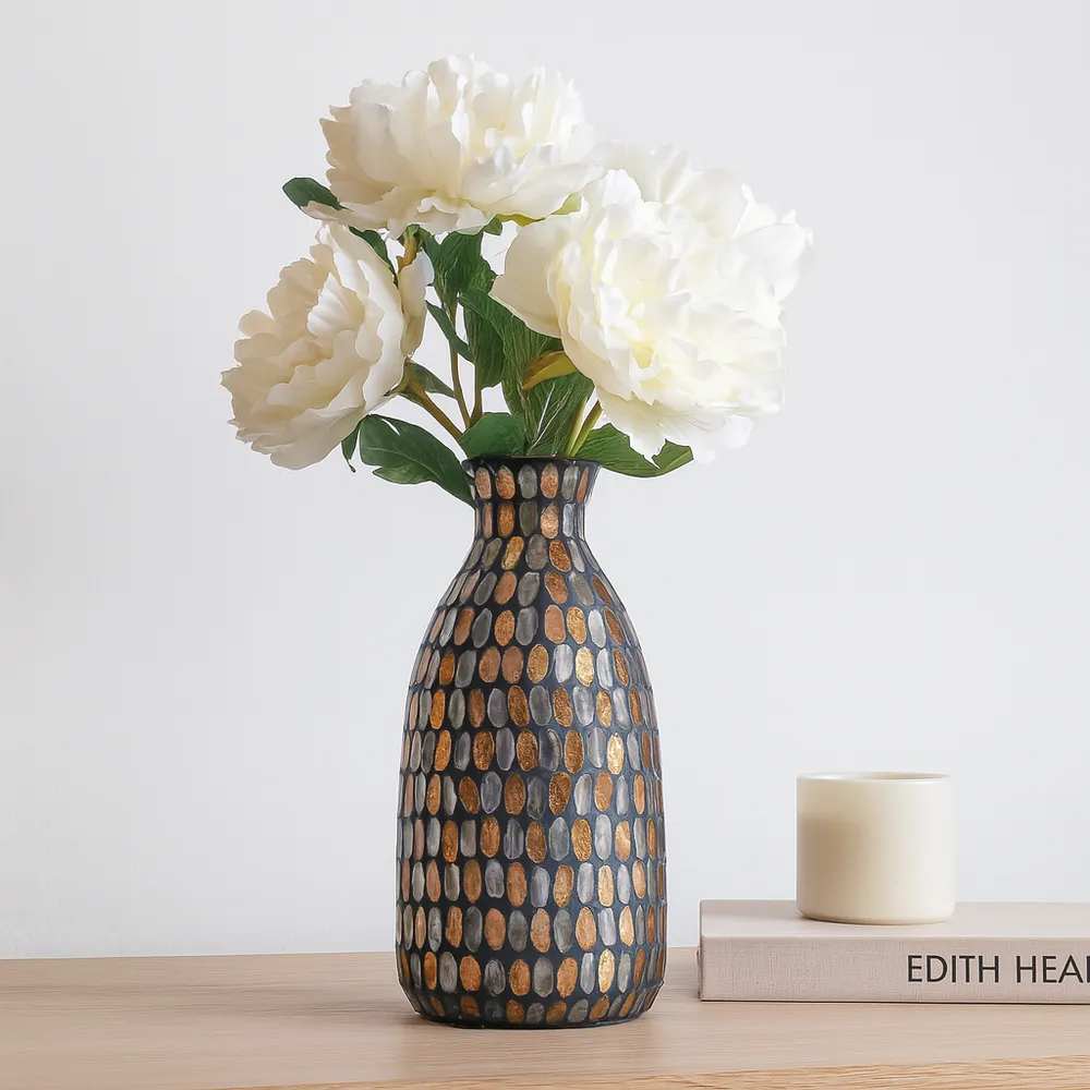 WALTONOAK BRONZE GLASS VASE 9 (IN)