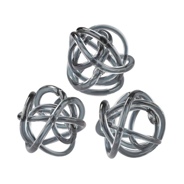 Glass Knot - Set of 3 Gray