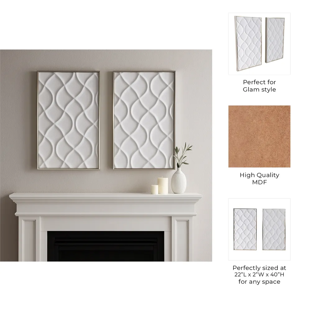 HAWLEYHAM SET OF 2 WHITE ART 40 (IN)