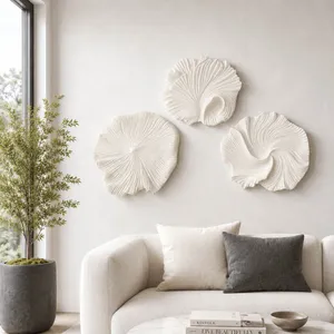 HELTONRUN SET OF 3 WHITE WALL SCULPTURES 20 (IN) 2