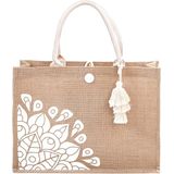 SEERSUCKER HIP BAG W ROPE STRAP & JUTE - ASST 1