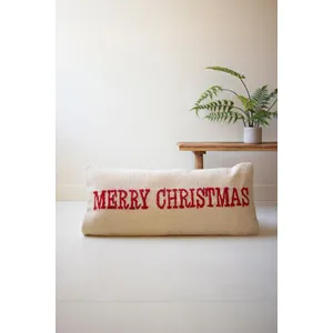 Merry Christmas Hand Hooked Pillow 1