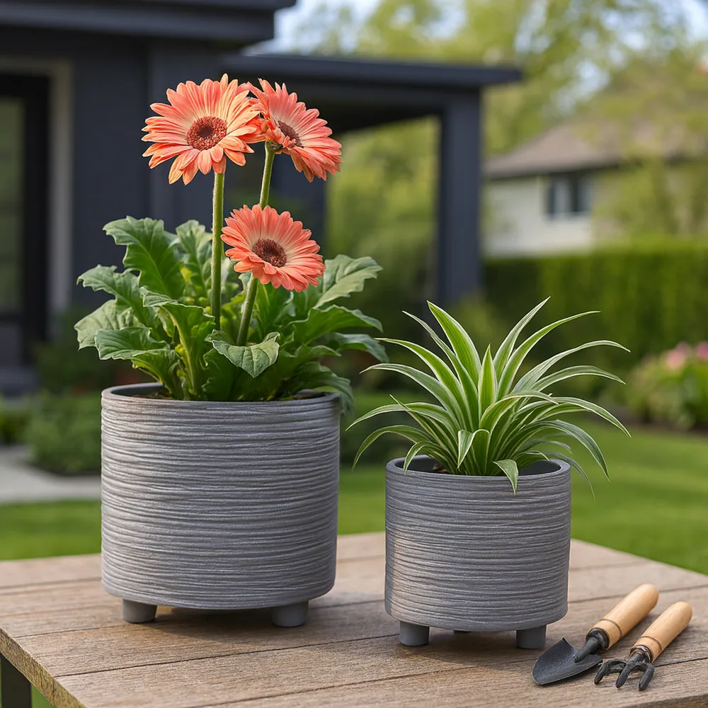 COHENGROVE SET OF 2 GRAY PLANTER 8 (IN)