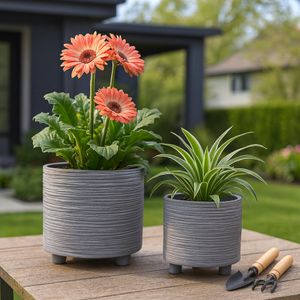 COHENGROVE SET OF 2 GRAY PLANTER 8 (IN) 9