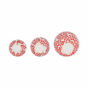 ALBAMILL SET OF 3 RED ORBS 6 (IN) 6