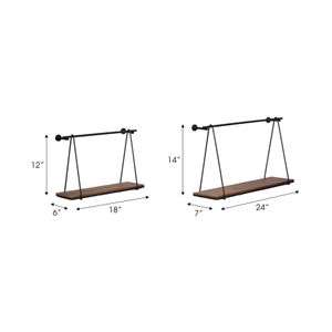 FULTONLEY SET OF 2 BROWN WALL SHELF 14 (IN) 7
