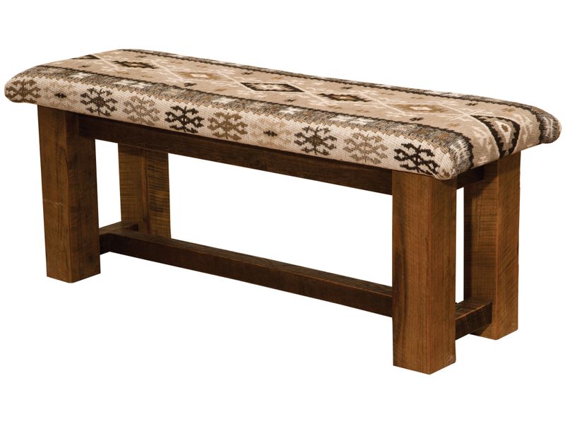 Barnwood 36-inch Bench - Upholstered Seat - Customer Material 2