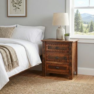 Barnwood XL Three Drawer Nightstand