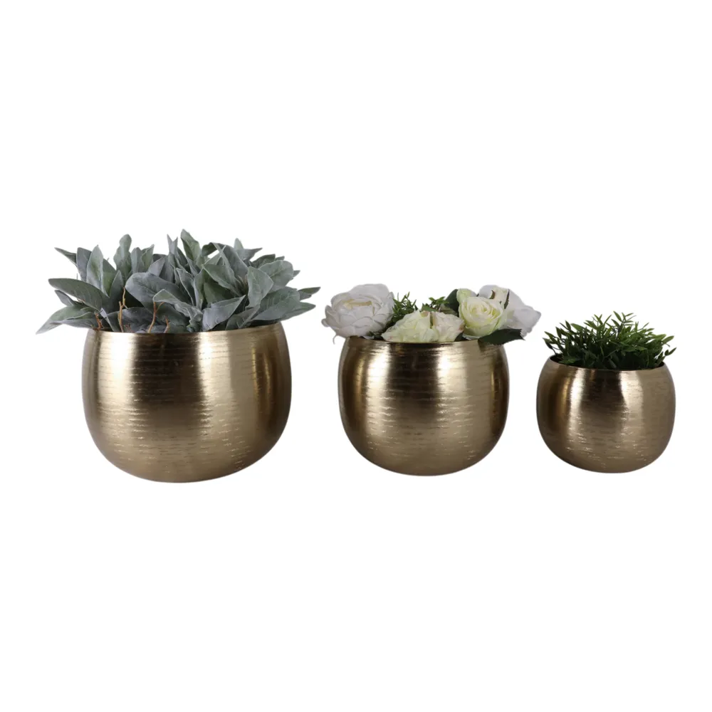 GLOVERTON SET OF 3 GOLD PLANTER 11 (IN)
