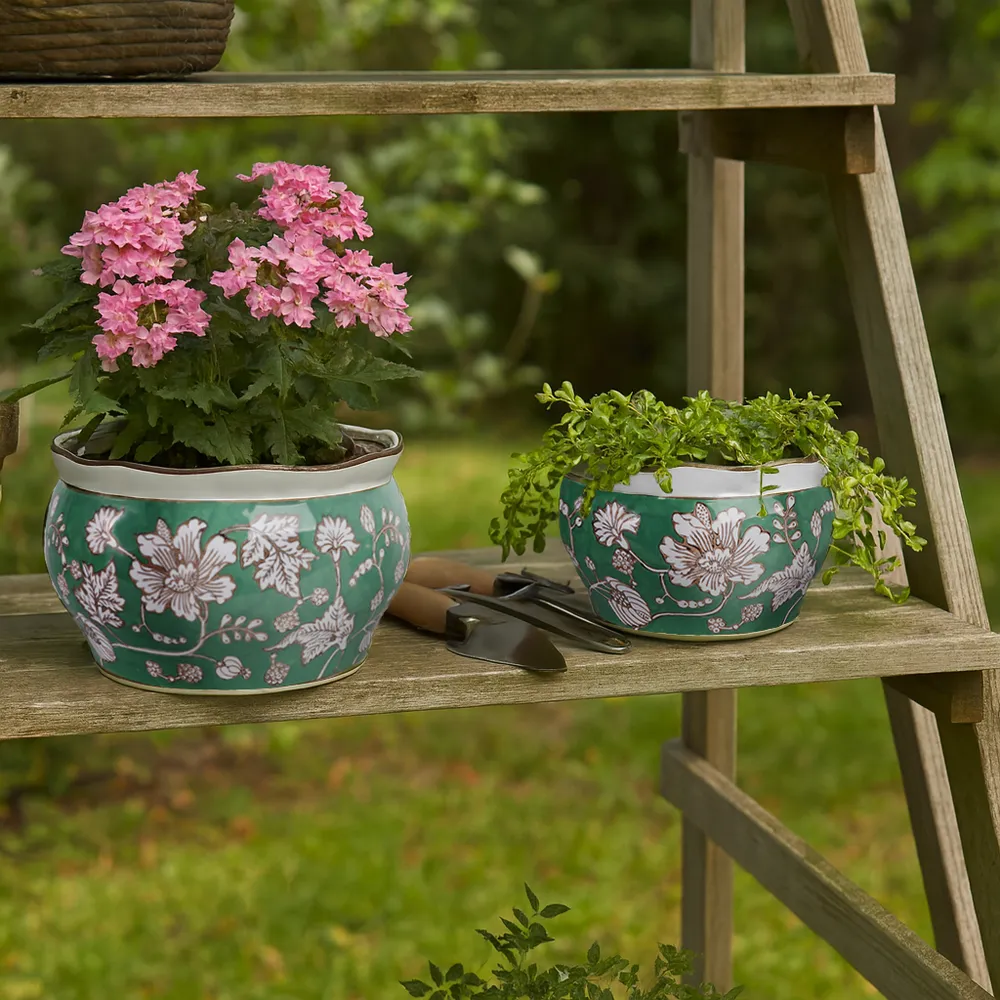 WATSONCLIFF SET OF 2 GREEN PLANTER 7 (IN)