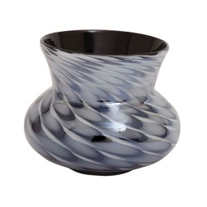 Black Feathered Vase - Medium Black 1