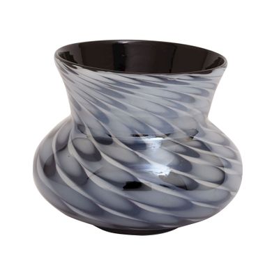 Black Feathered Vase - Medium Black
