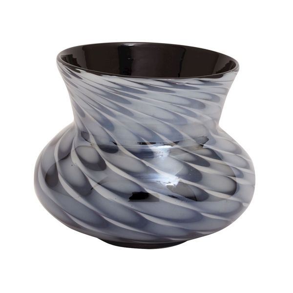 Black Feathered Vase - Medium Black