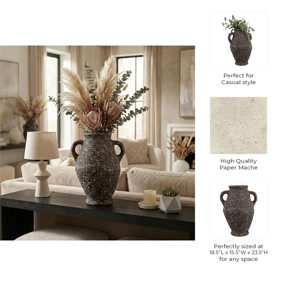 NATESTONE BROWN VASE 24 (IN)