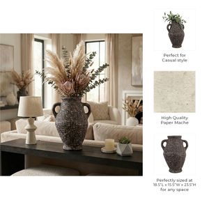 NATESTONE BROWN VASE 24 (IN) 11