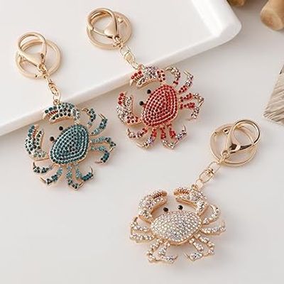 GLITTER KEYCHAIN - CRAB