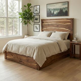 Heartland Walnut LIVE EDGE Platform Bed - Calif. King