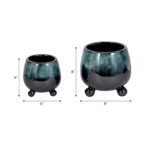 SUTTONOAK SET OF 2 BLUE PLANTER 8 (IN) 8
