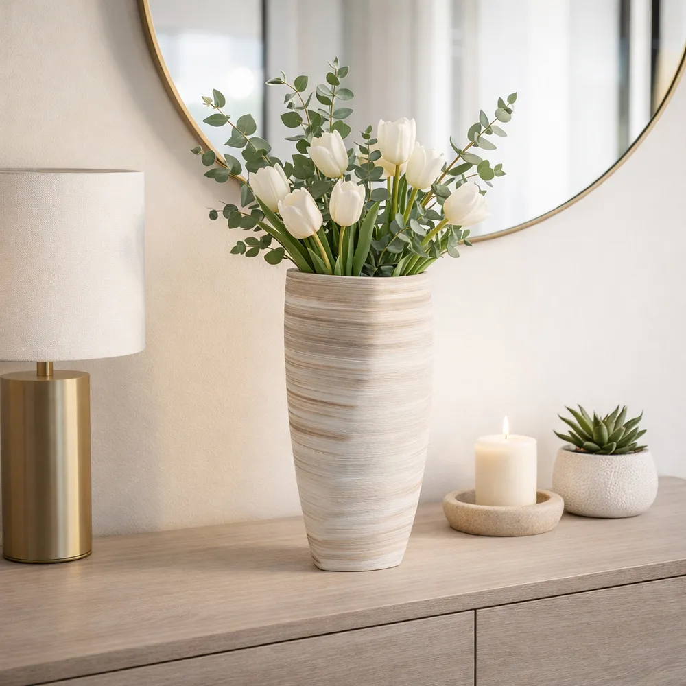 RIDLEYLAKE TAN VASE 18 (IN)