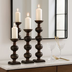 JULIANROSE SET OF 3 BLACK CANDLESTICK 23 (IN) 11