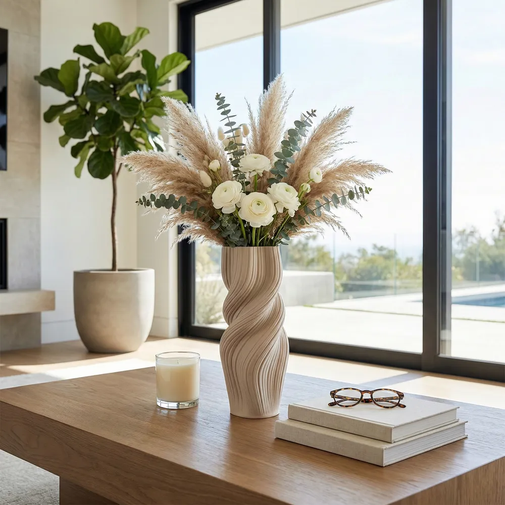 ROSSPORT TAN VASE 14 (IN)