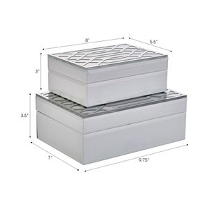 FLINTRIDGE SET OF 2 SILVER BOXES 4 (IN) 4