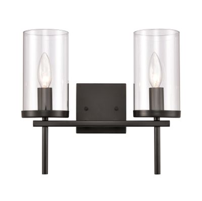 Oakland 13.5″ Wide 2-Light Vanity Light - Black