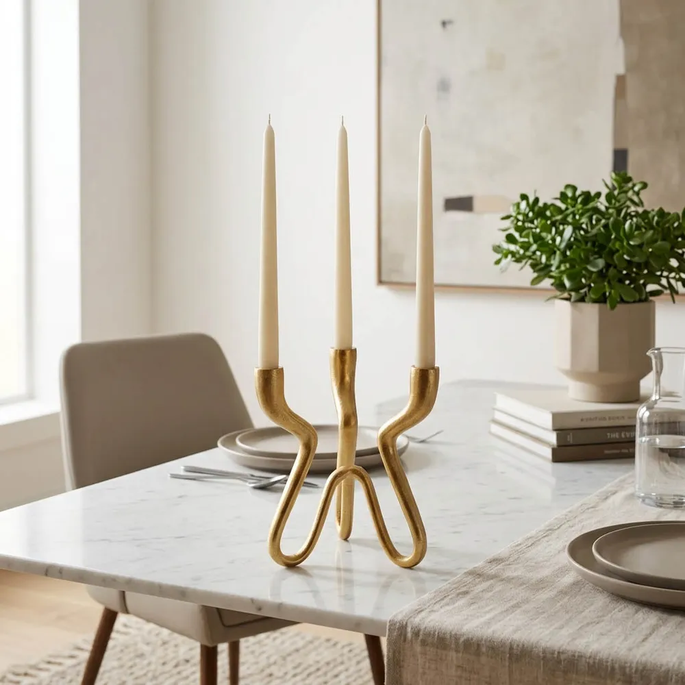TODDBURN GOLD CANDLE HOLDER 10 (IN)