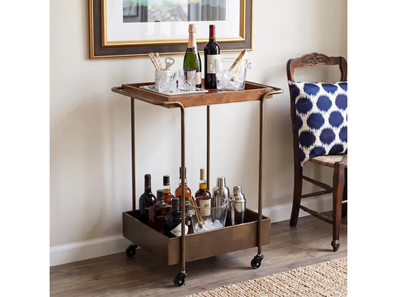 Antioch Bar Cart Brown 2