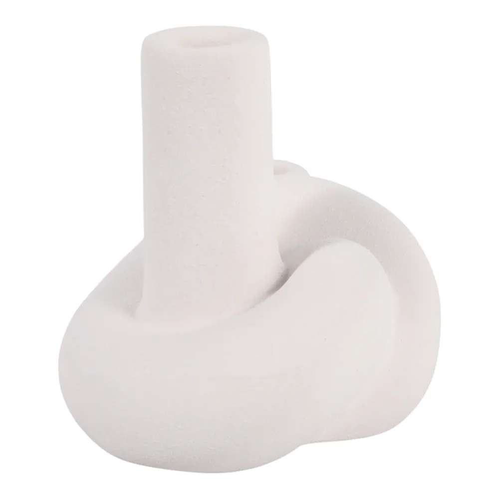 CORBINVIEW WHITE CANDLE HOLDER 6 (IN)