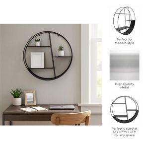 BRENTONBURN BLACK WALL SHELF 32 (IN) 6