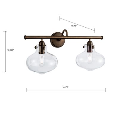 Clara 22.75″ Wide 2-Light Vanity Light - Architectural Bronze