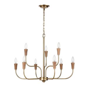Inga 29'' Wide 9-Light Chandelier - Brass 2