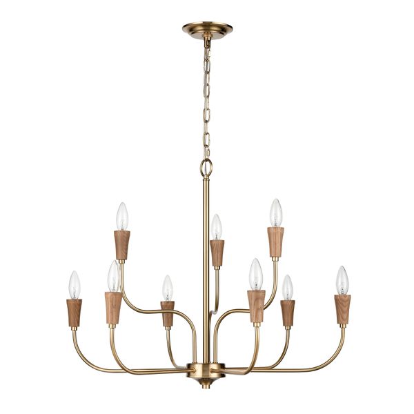 Inga 29'' Wide 9-Light Chandelier - Brass
