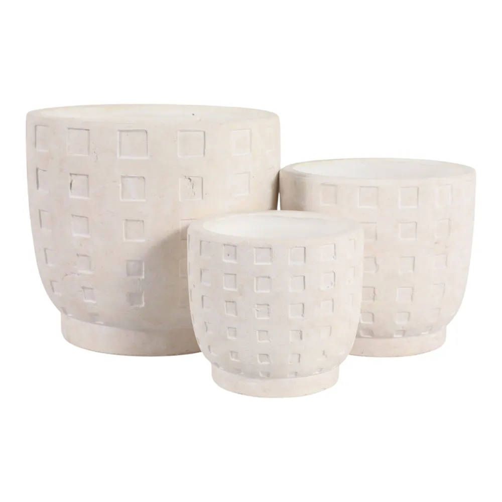 LEONABURN SET OF 3 IVORY PLANTER 9 (IN)
